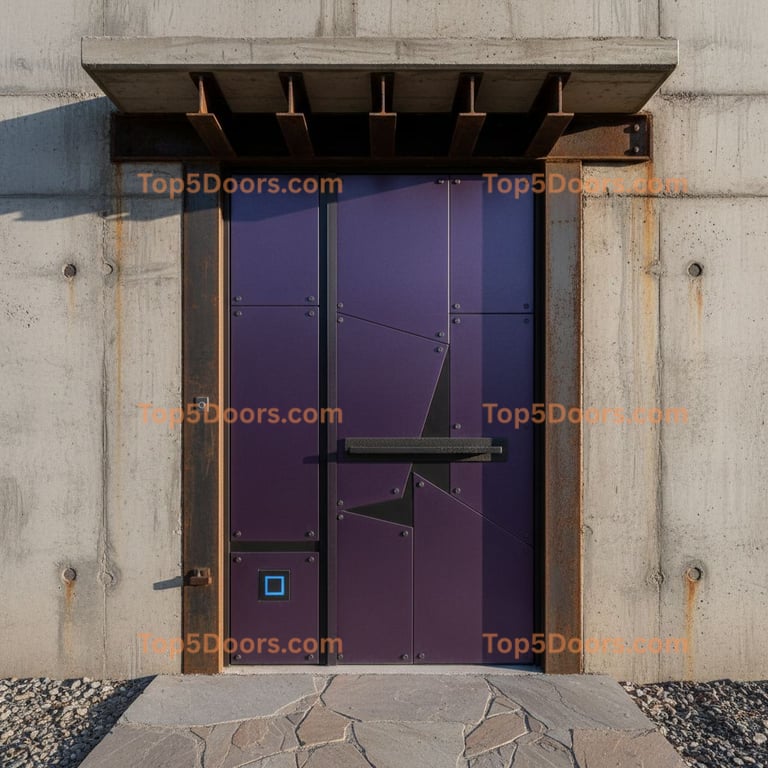 purple front door industrial Door