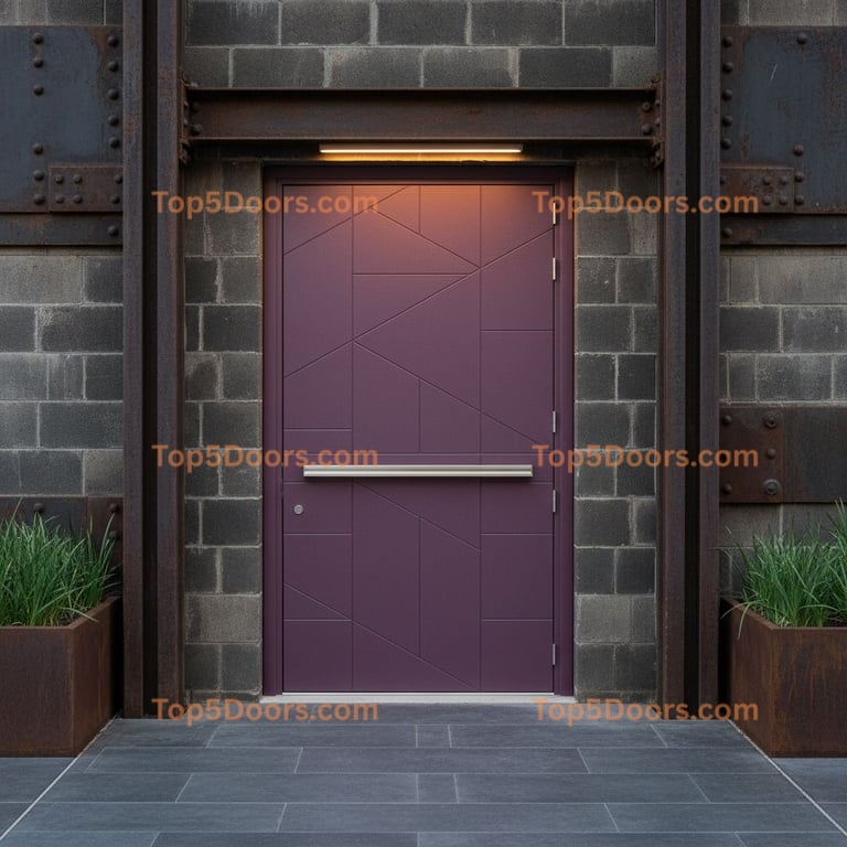 purple front door industrial Door