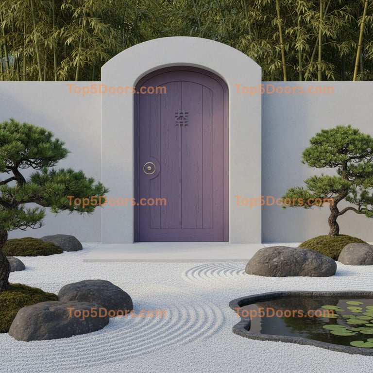 purple front door japanese zen Door