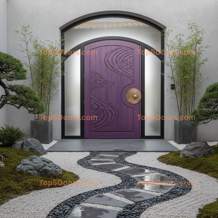 purple front door japanese zen Door