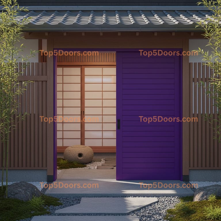 purple front door japanese zen Door