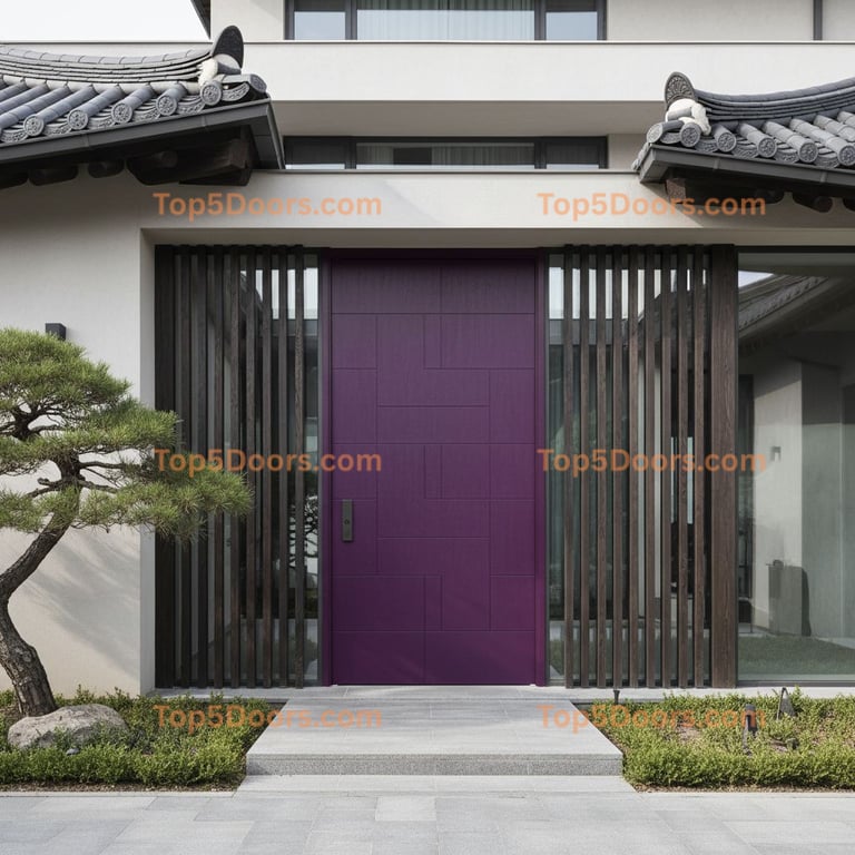purple front door korean modern Door