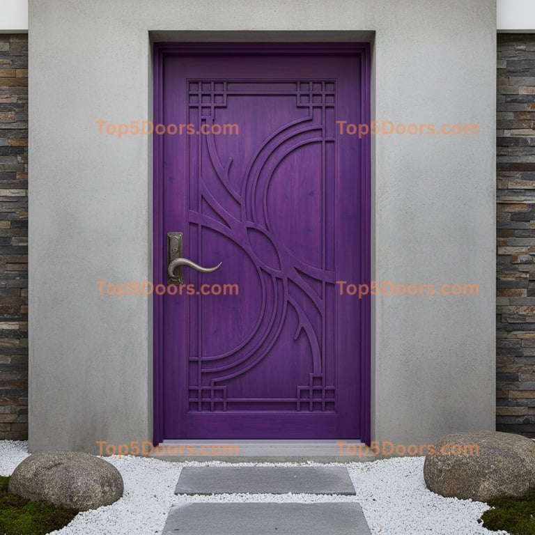 purple front door korean modern Door