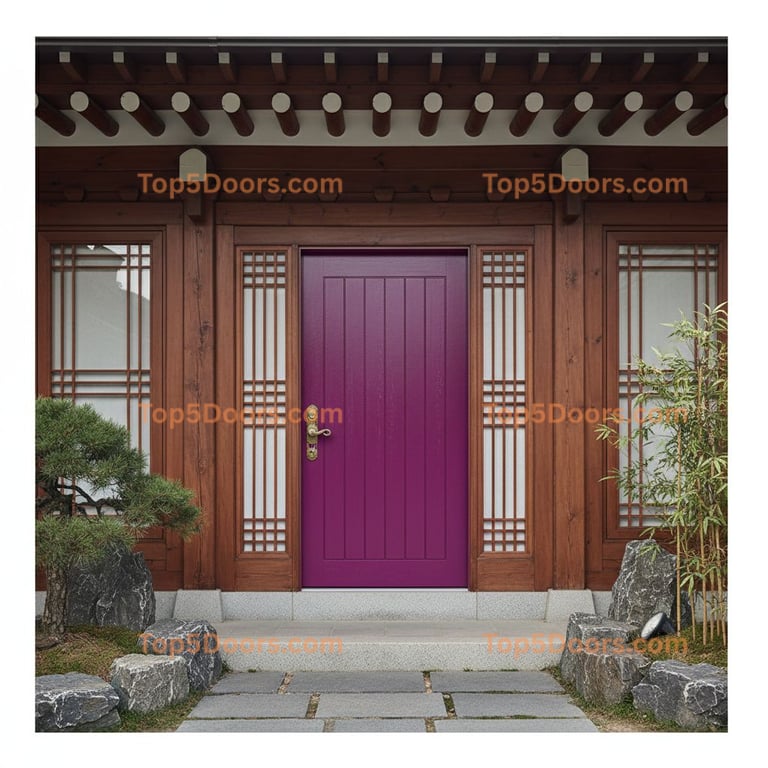 purple front door korean modern Door