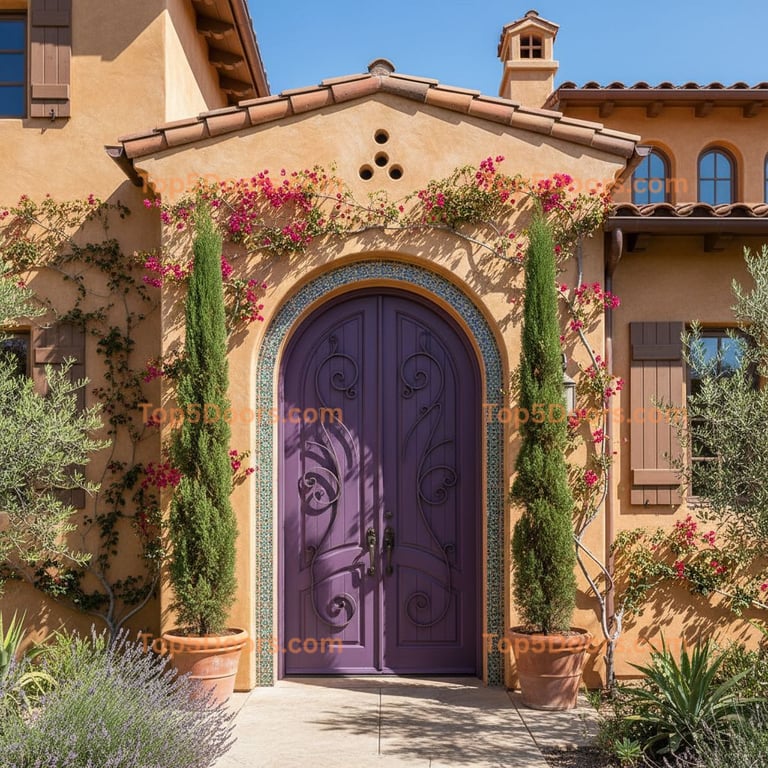 purple front door mediterranean Door