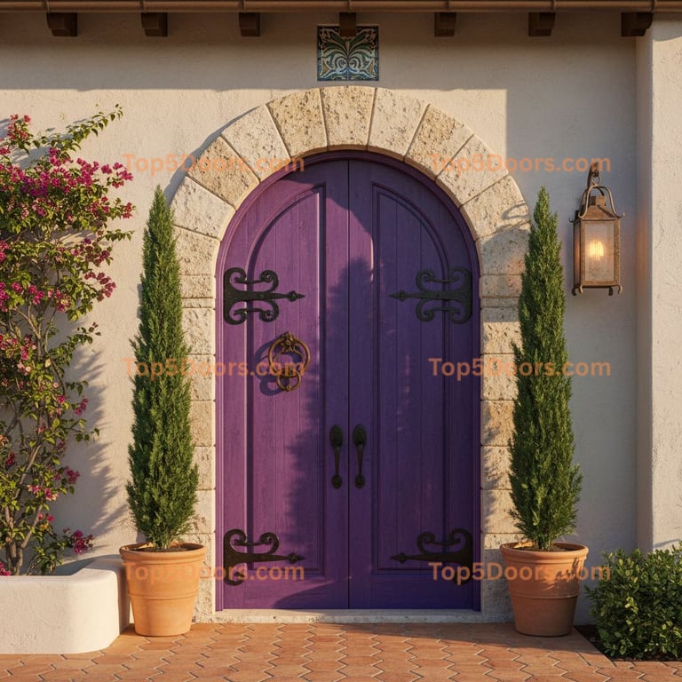 purple front door mediterranean Door