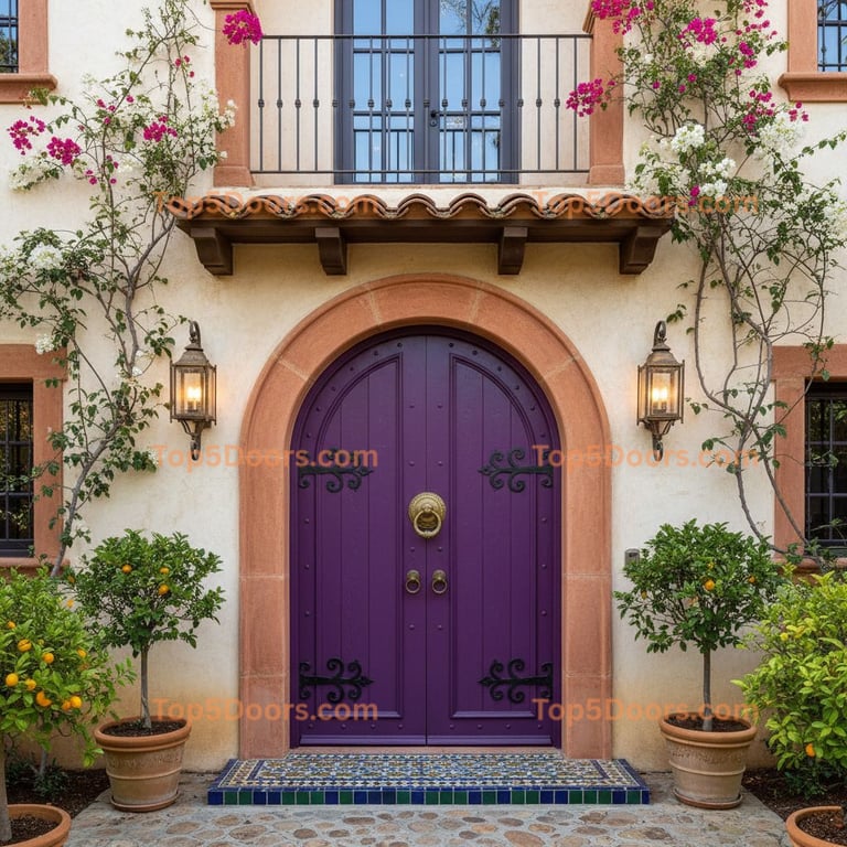 purple front door mediterranean Door