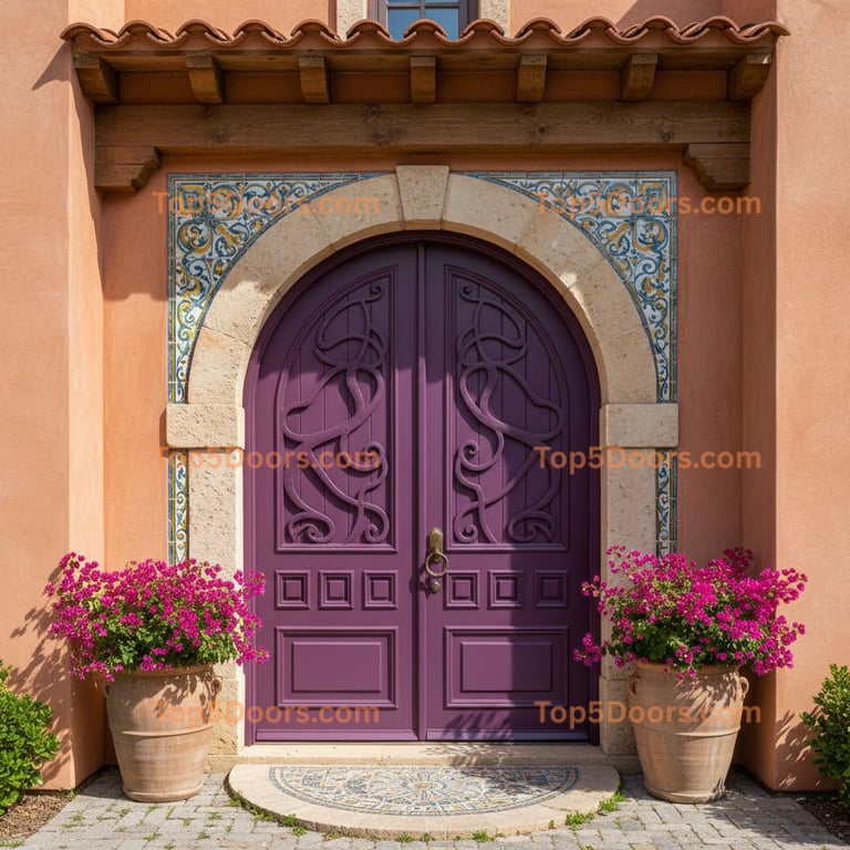 purple front door mediterranean Door