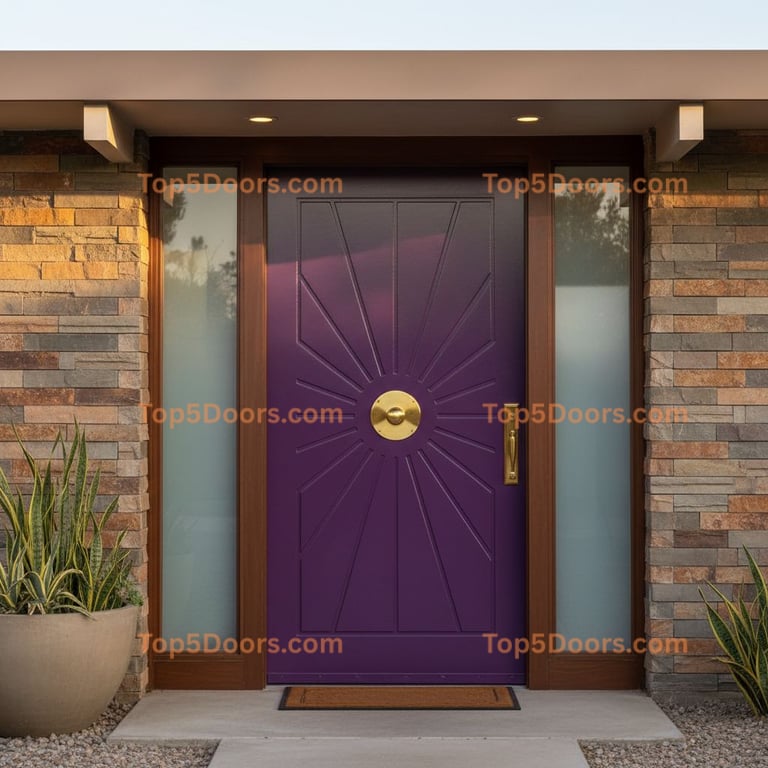 purple front door mid-century modern Door