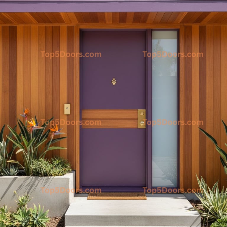purple front door mid-century modern Door