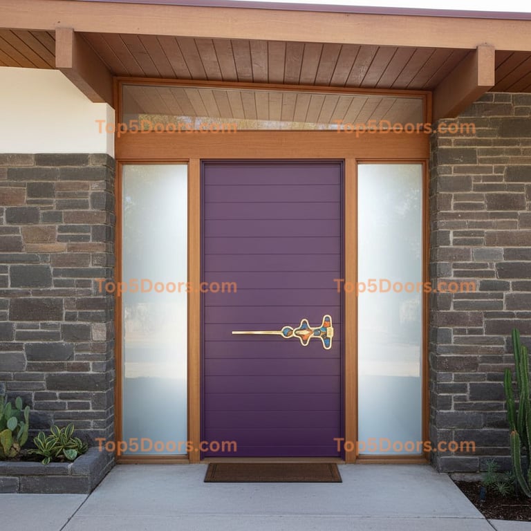purple front door mid-century modern Door