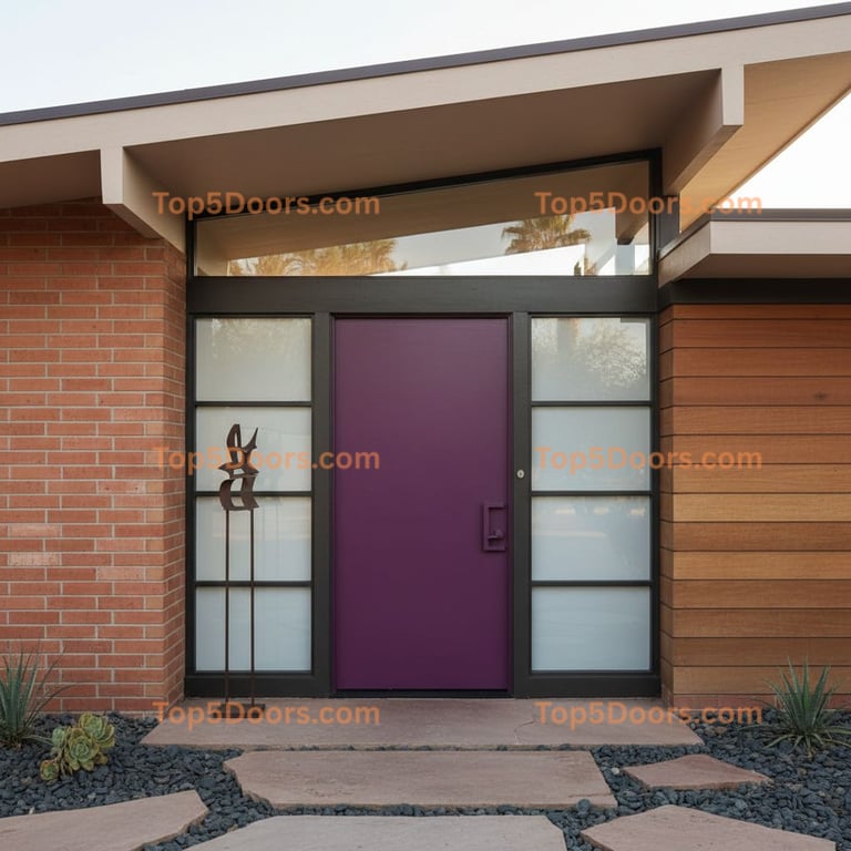 purple front door mid-century modern Door