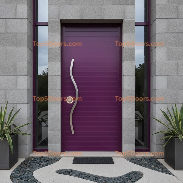 purple front door modern Door
