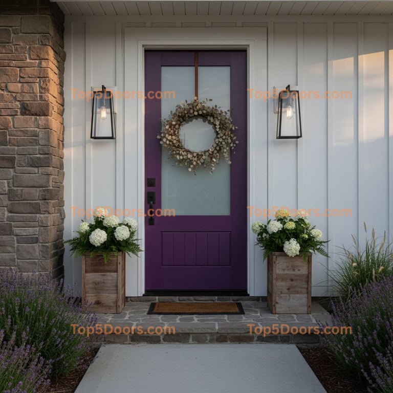 purple front door modern farmhouse Door
