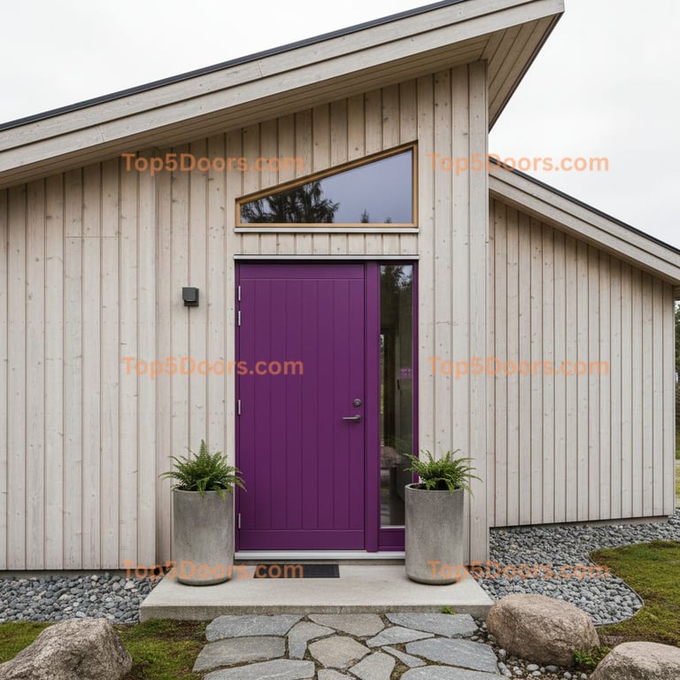 purple front door scandinavian Door