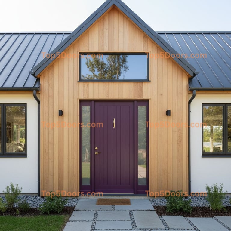purple front door scandinavian Door