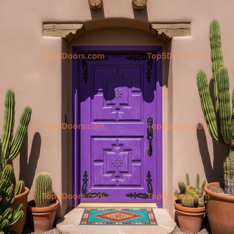 purple front door southwestern Door
