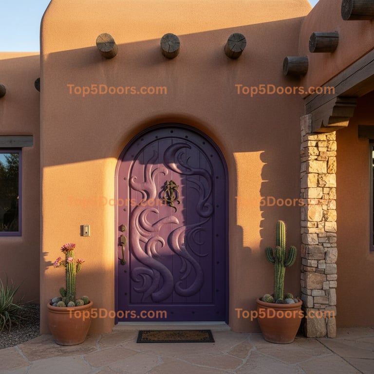 purple front door southwestern Door