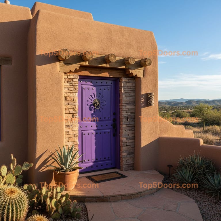 purple front door southwestern Door