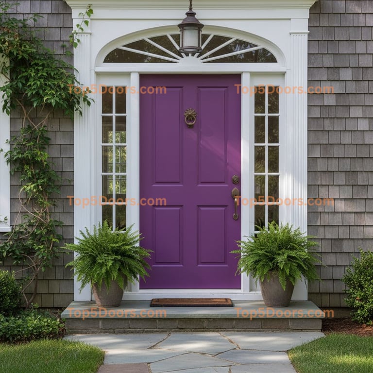 purple front door traditional american Door