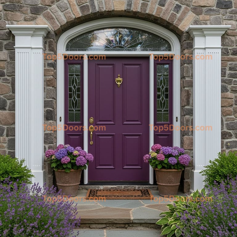 purple front door traditional american Door
