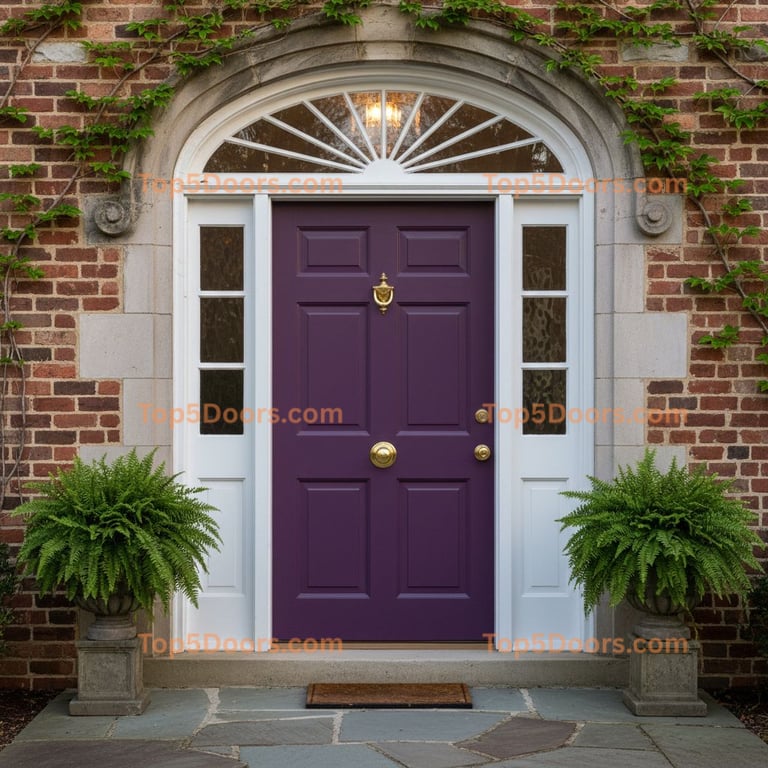 purple front door traditional american Door