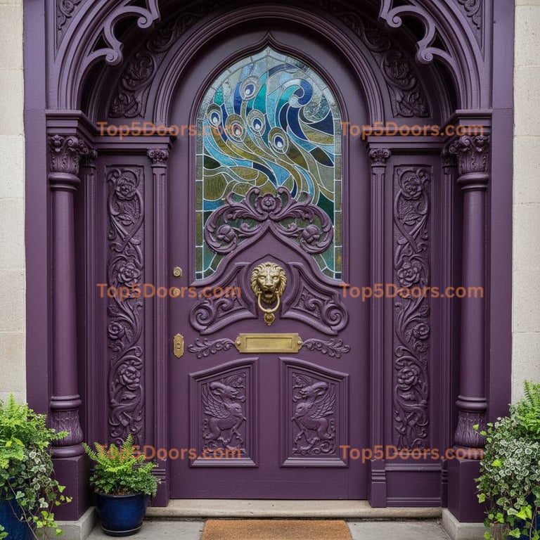purple front door victorian Door