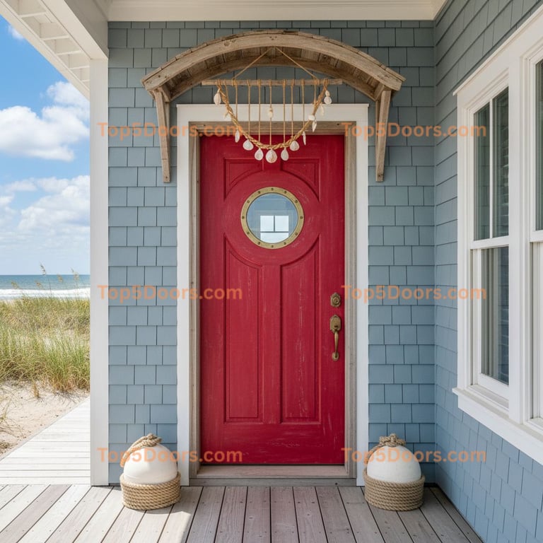 red front door coastal Door