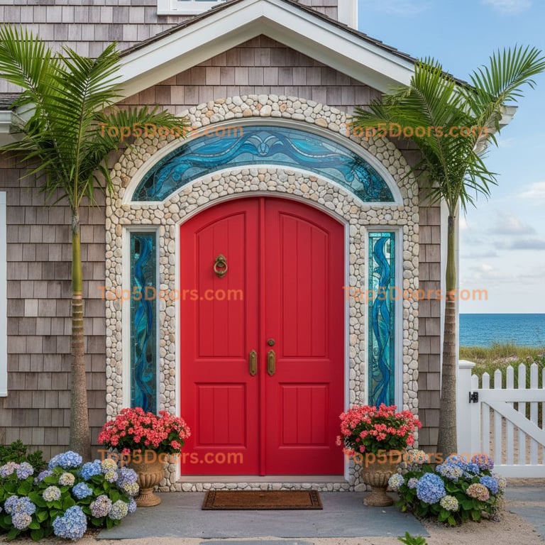 red front door coastal Door
