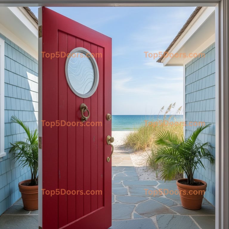 red front door coastal Door