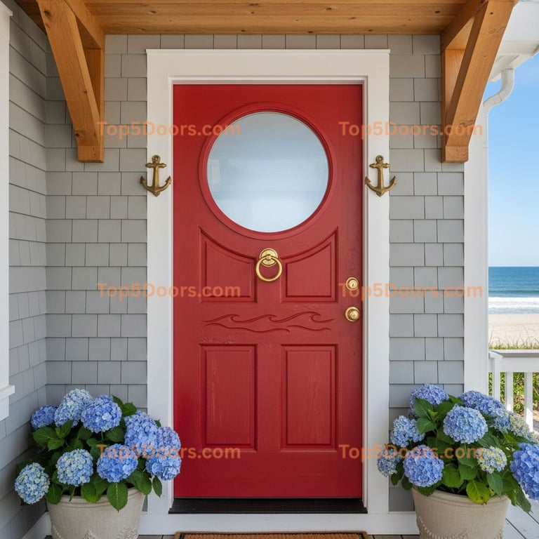 red front door coastal Door