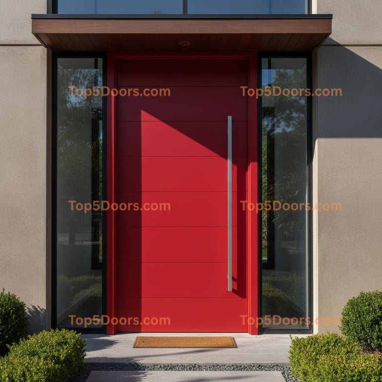 red front door contemporary Door