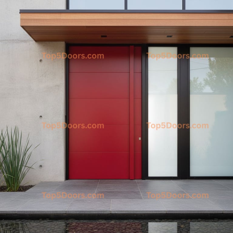 red front door contemporary Door