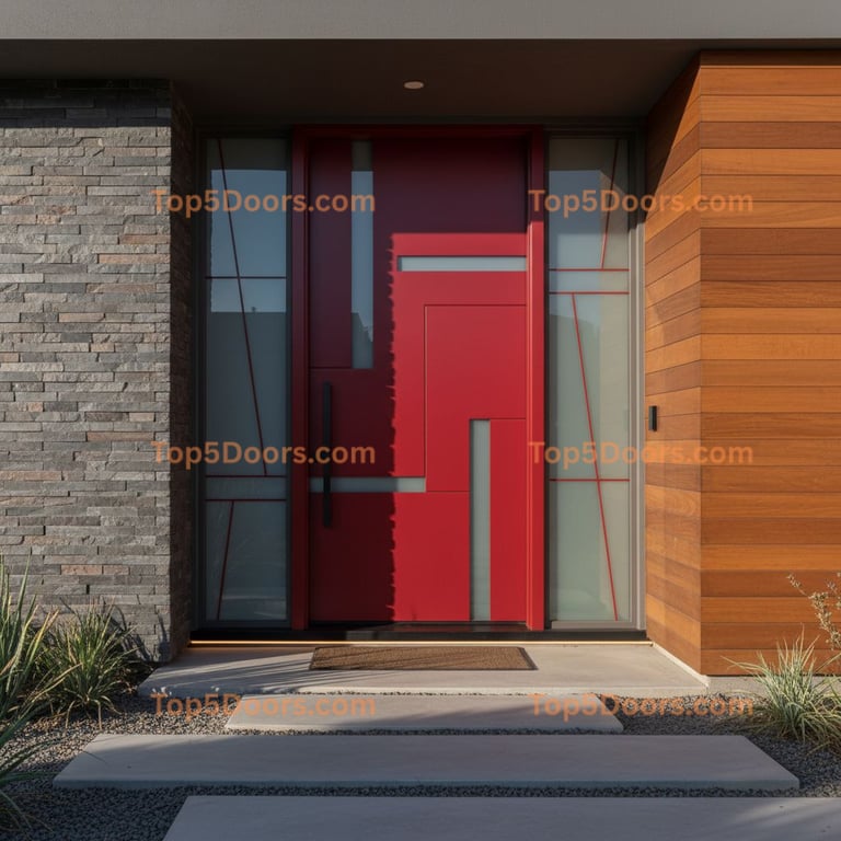 red front door contemporary Door