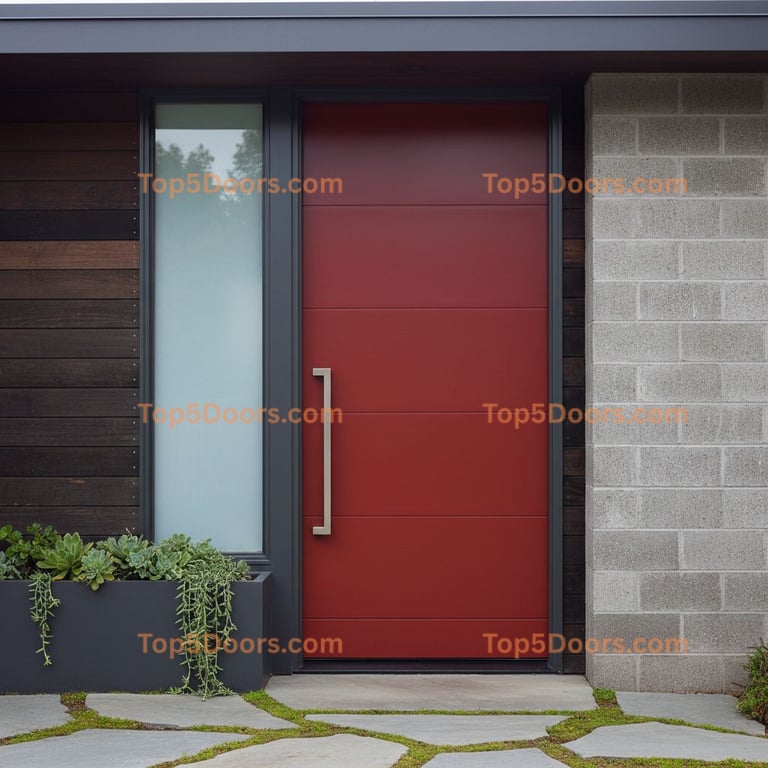 red front door contemporary Door