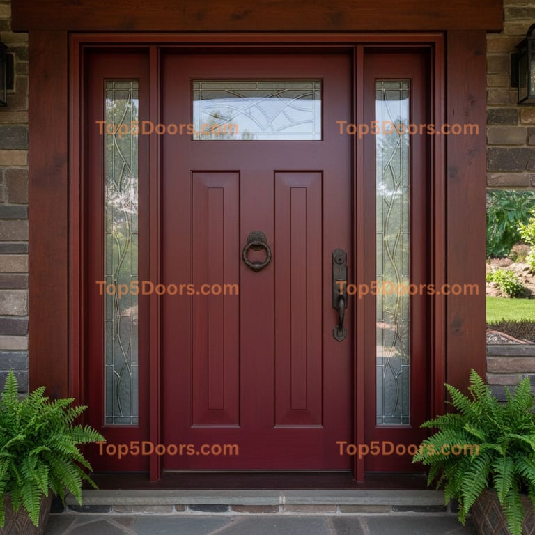 red front door craftsman Door
