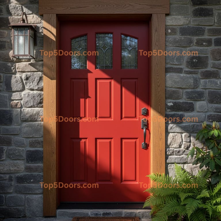 red front door craftsman Door