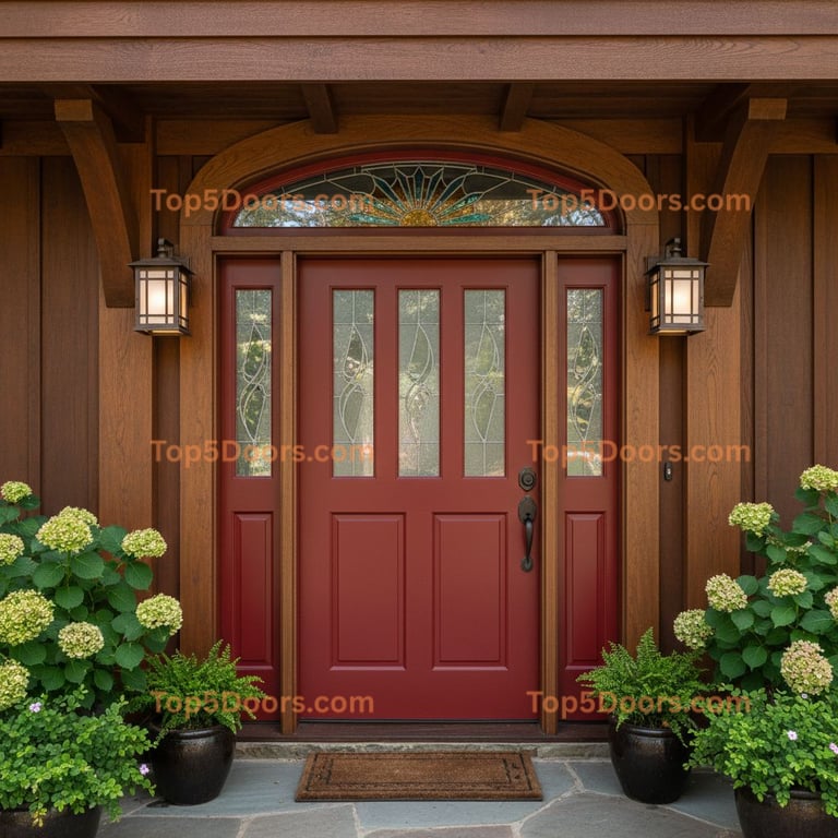 red front door craftsman Door
