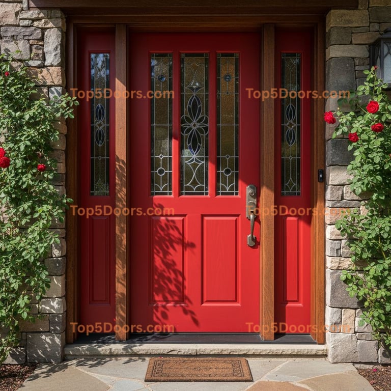 red front door craftsman Door