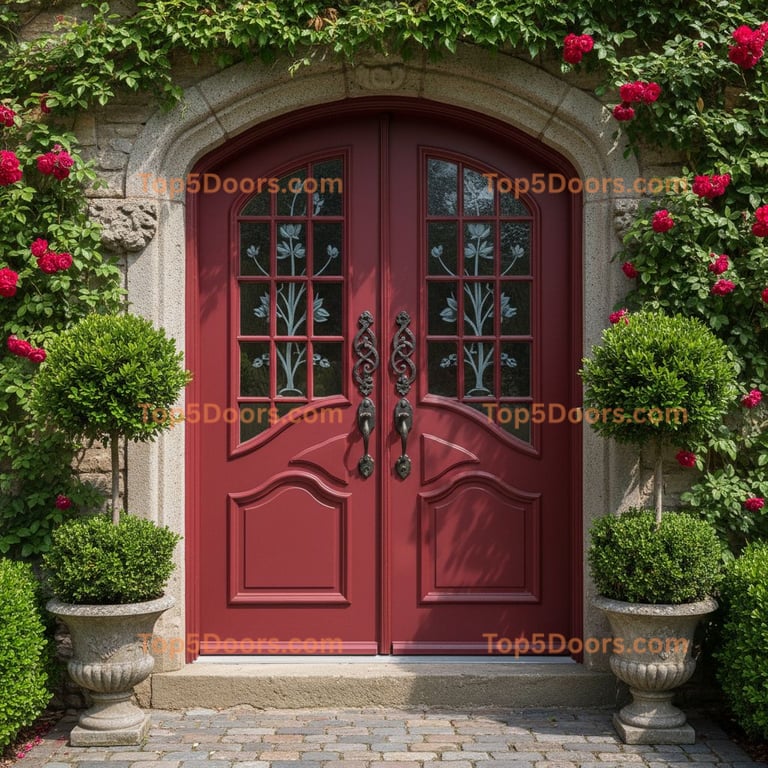 red front door french provincial Door