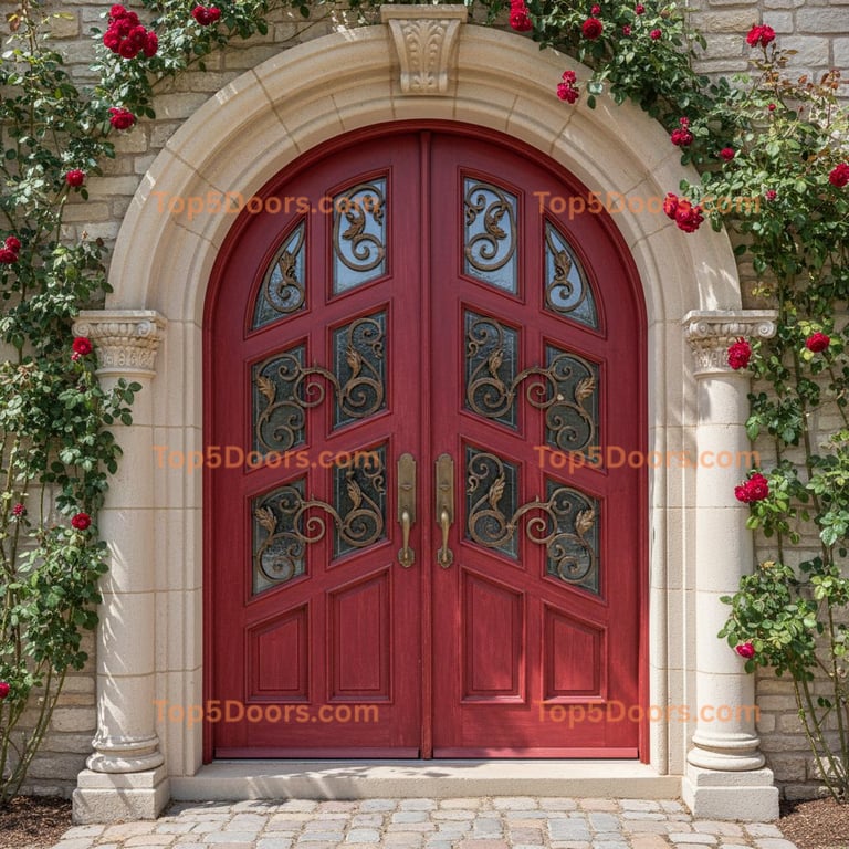 red front door french provincial Door