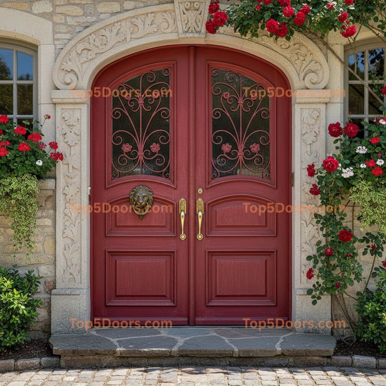 red front door french provincial Door