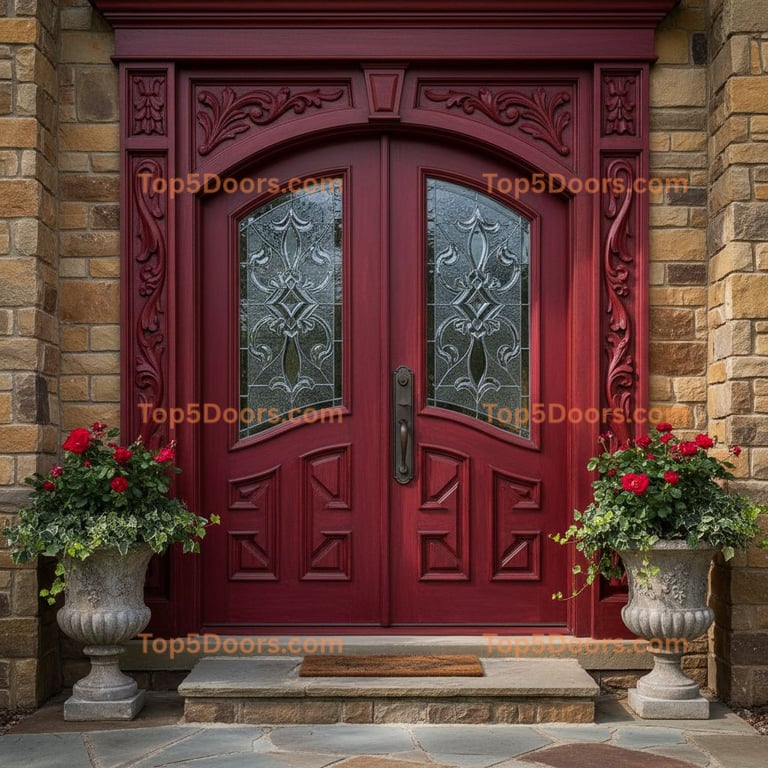 red front door french provincial Door