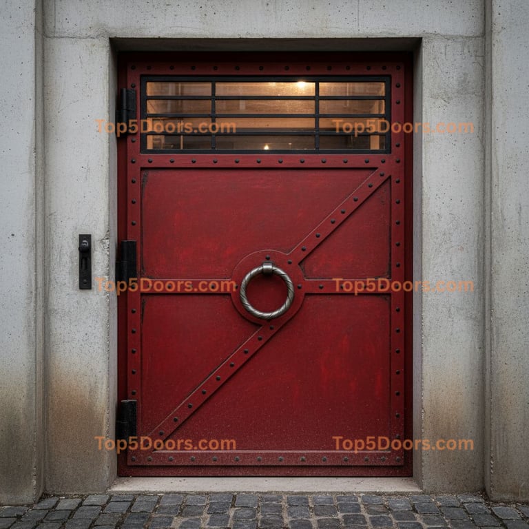 red front door industrial Door
