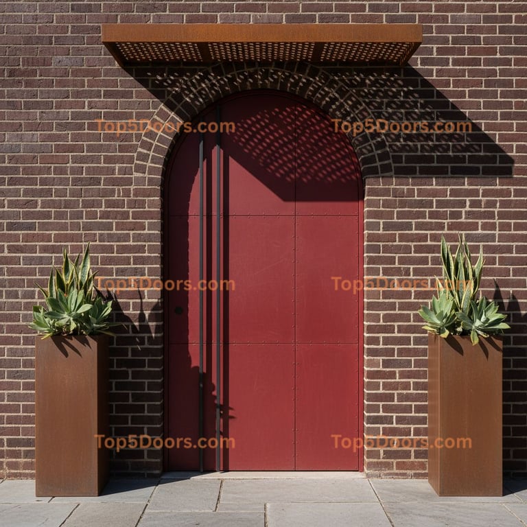 red front door industrial Door