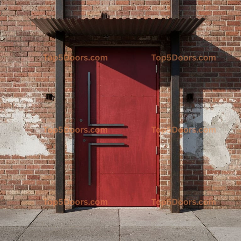 red front door industrial Door