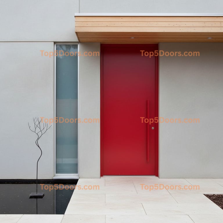 red front door minimalist Door
