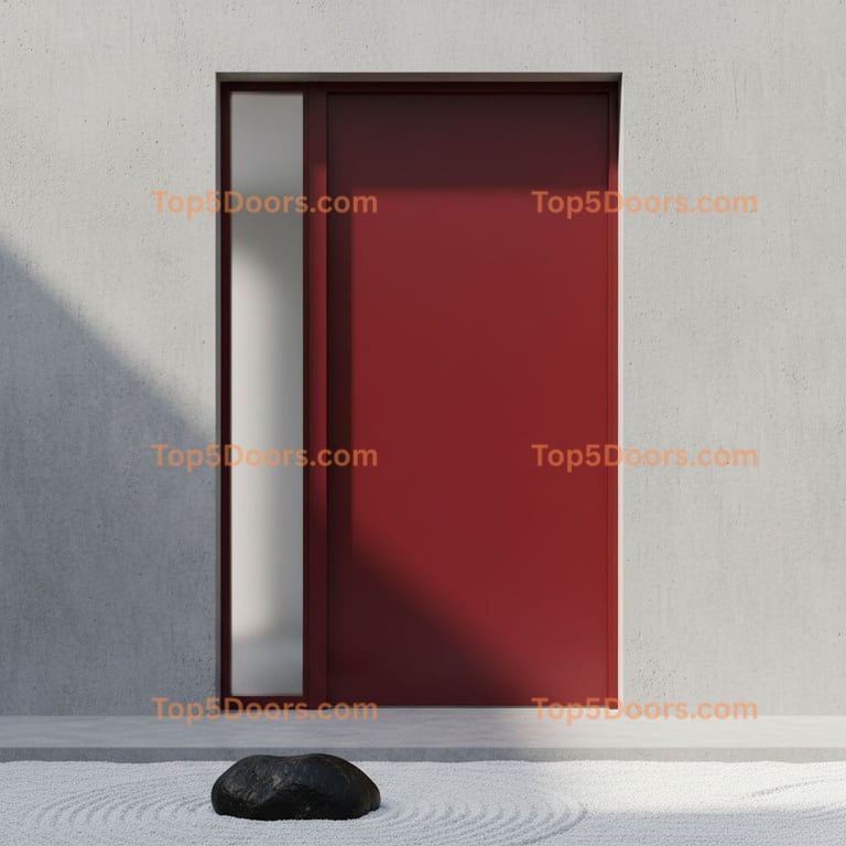 red front door minimalist Door