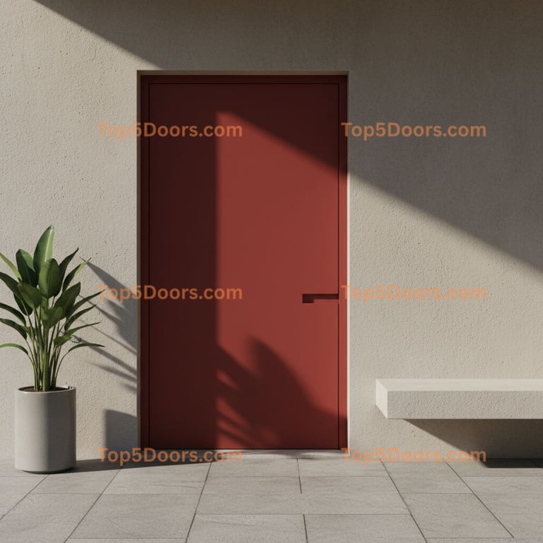 red front door minimalist Door