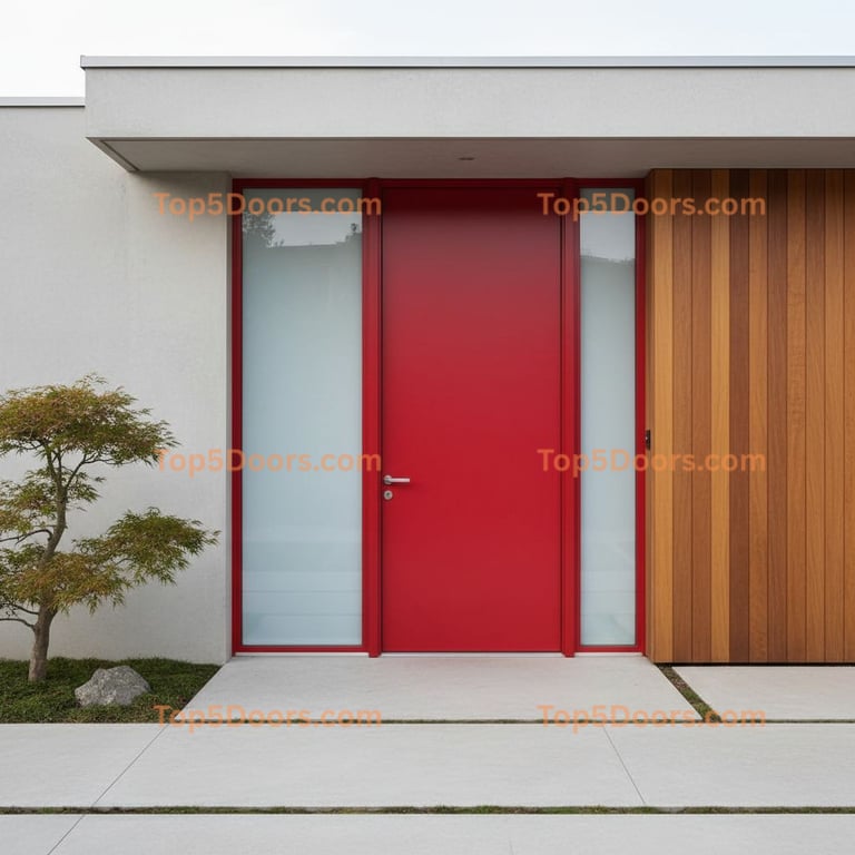 red front door minimalist Door
